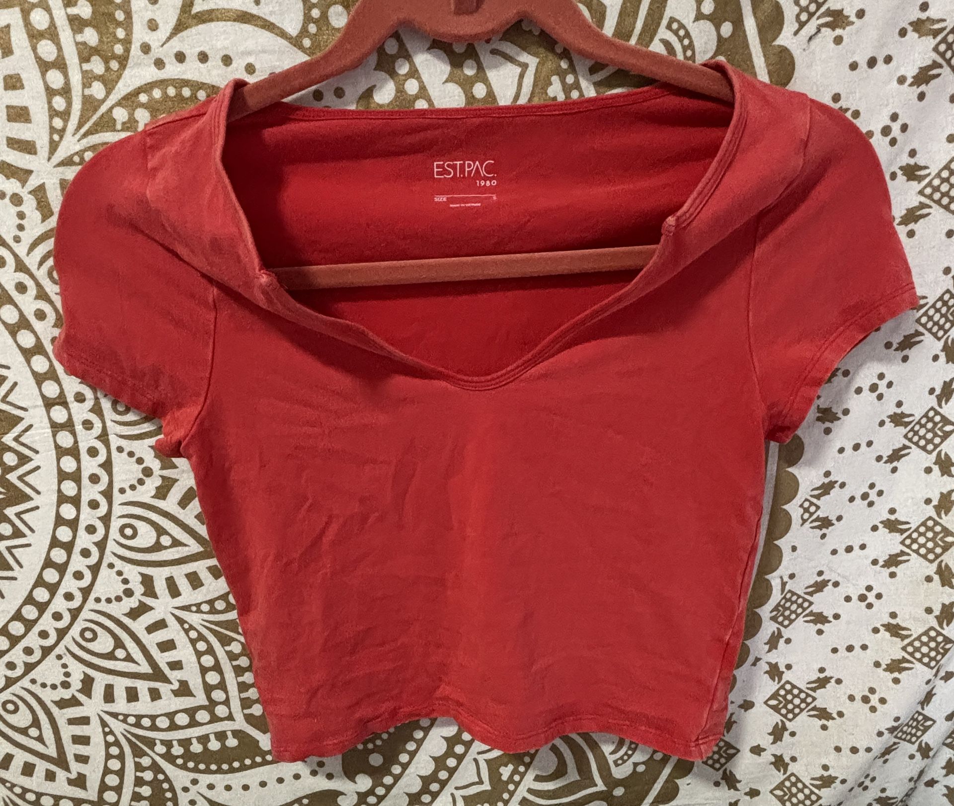EST.PAC 1980 Red Cropped Top Size S