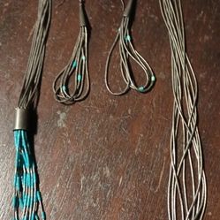 Early Navajo Liquid Silver & Turquoise necklace and earrings 