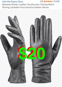 Womens Winter Leather Touchscreen Texting Warm Driving Lambskin Pure Genuine leather Gloves