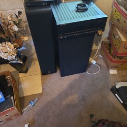 JBL Brand Tower Speakers And 2 10" Box Speakers Plus A Stereo Receiver 