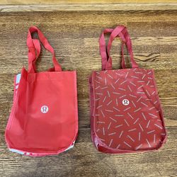 Set of 2 Lululemon shopping bags red and dark red 