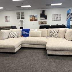 Beige Sectional Double Lounge Set - Free Delivery Limited Time Offer 