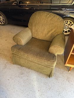 Oversized Upholstered Armchair Olive Green