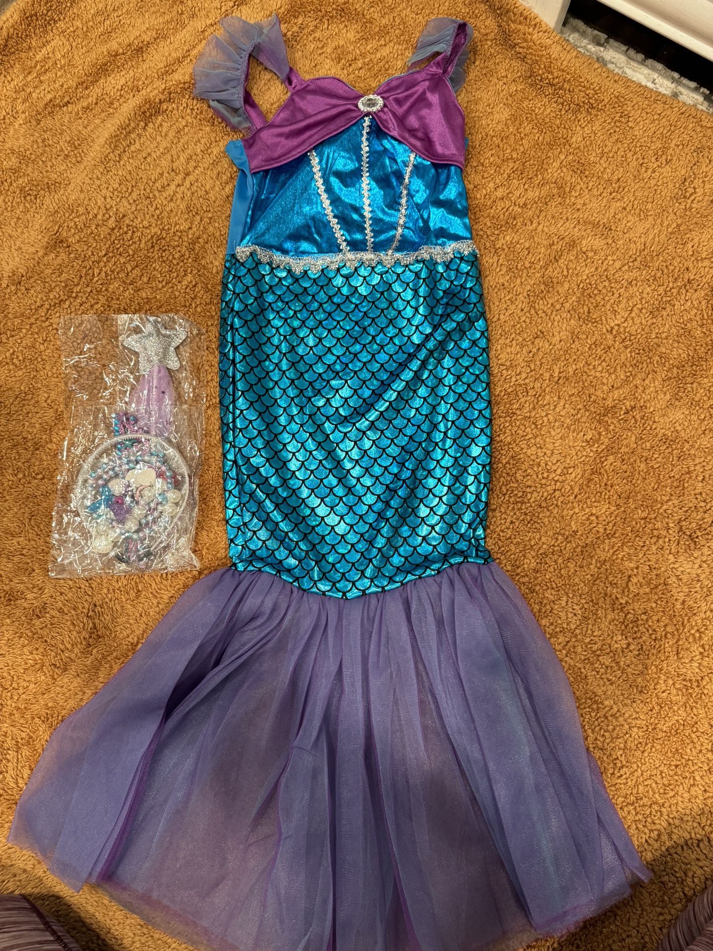 NEW Girls  little Mermaid Costume Cosplay Dress Up 