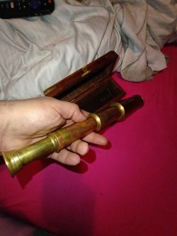 Vintage Telescope Brass 5"L Extended 14" Pirate's Spyglass 3-Draw