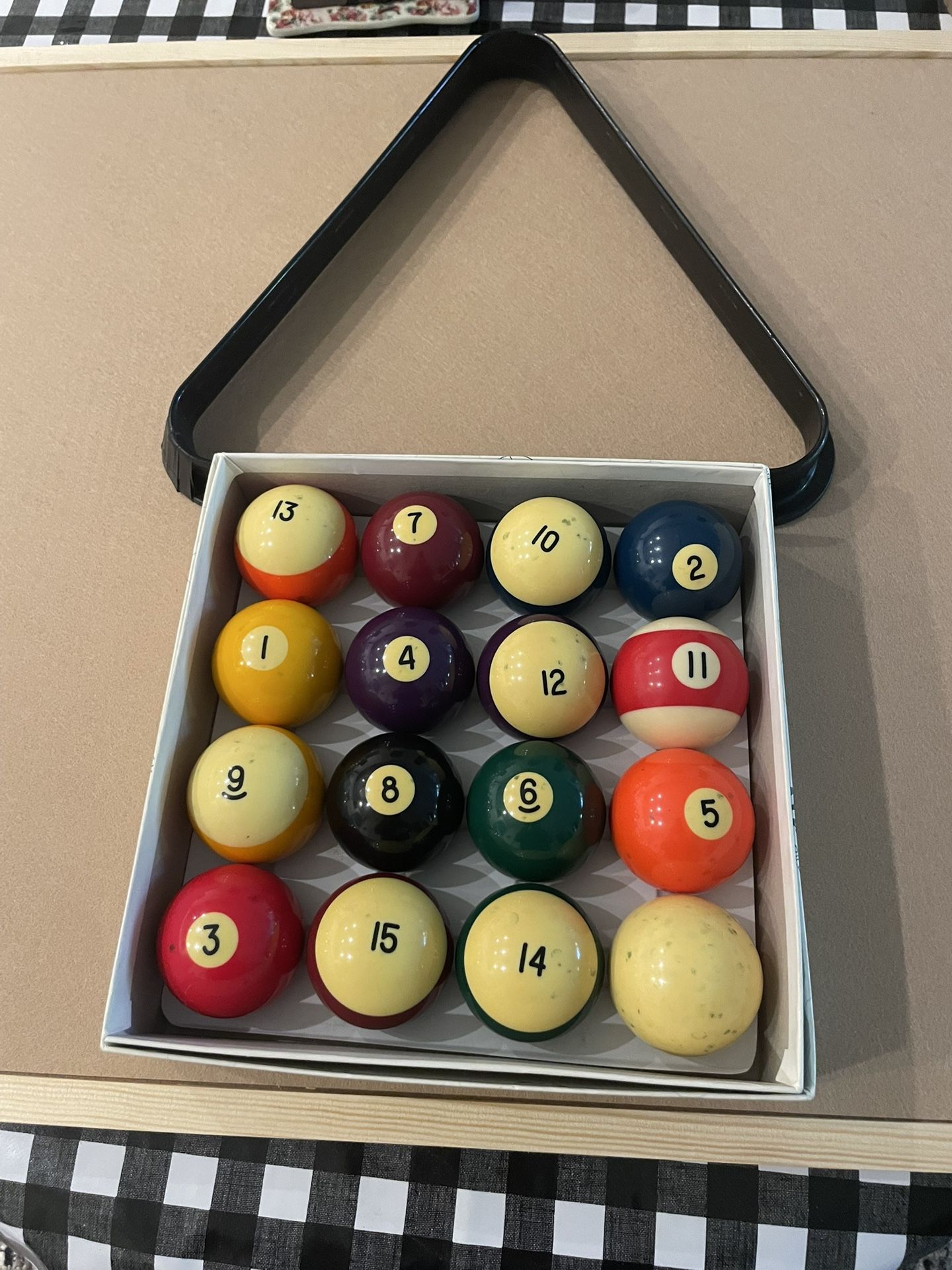 Billiard Ball Set and rack