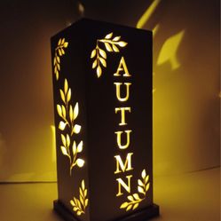 Light Up Wood Cutout Lantern. Autumn Design