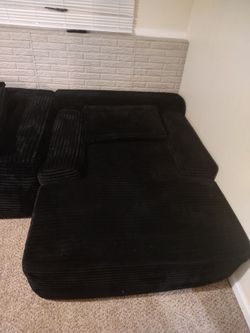 Black Corduroy Chaise Lounge