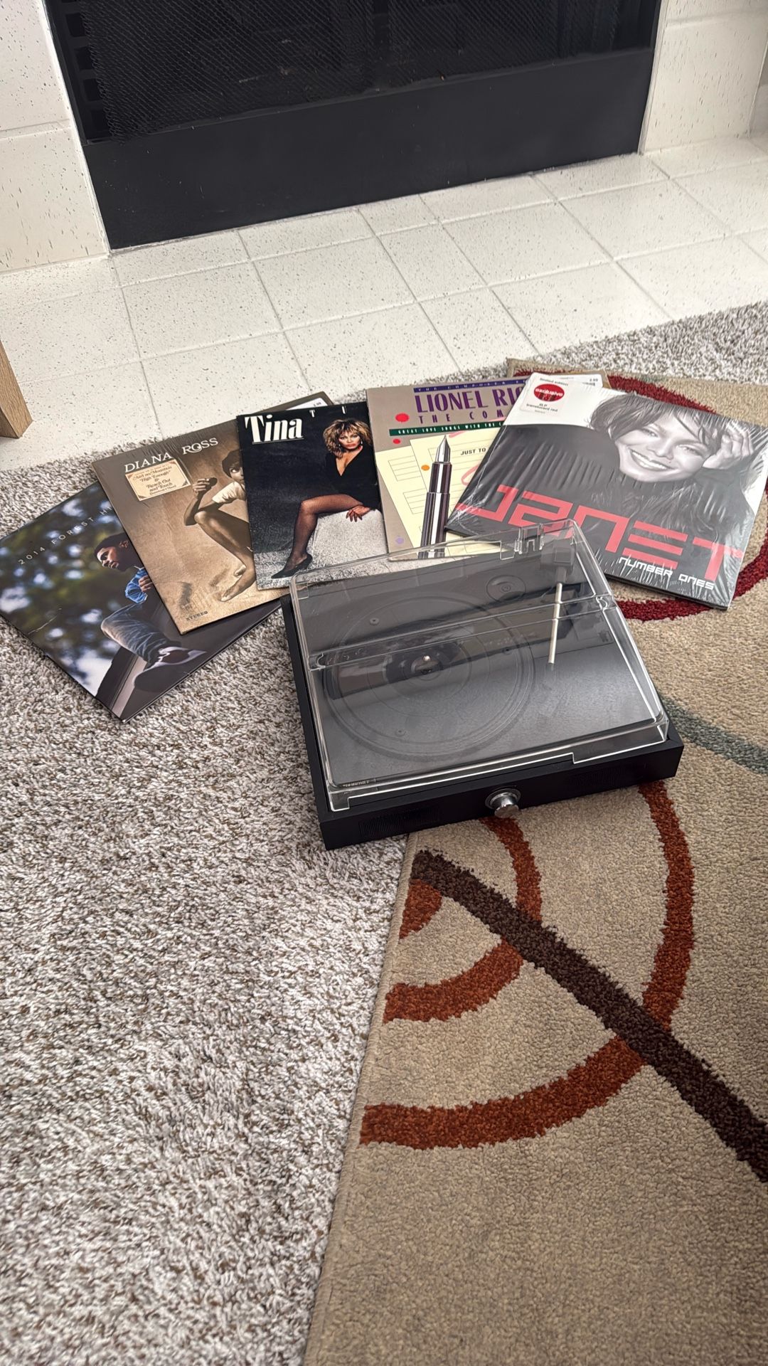Vinyl Record Player And Records