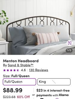 Queen metal headboard