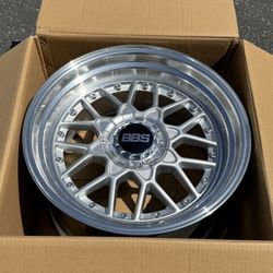 18” New 4X Set BBS RSII RS2 Style Step Lip Wheels Rims Silver / Machined Lip 18x9.0 +25 5x120 5x112 Fits BMW F30 F32 E90 E92 