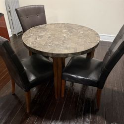Round Dining Table And Chairs (Set)
