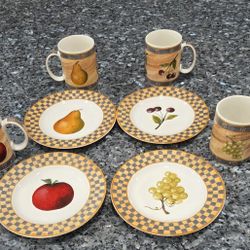 VINTAGE 8 PC CUP & PLATE SET