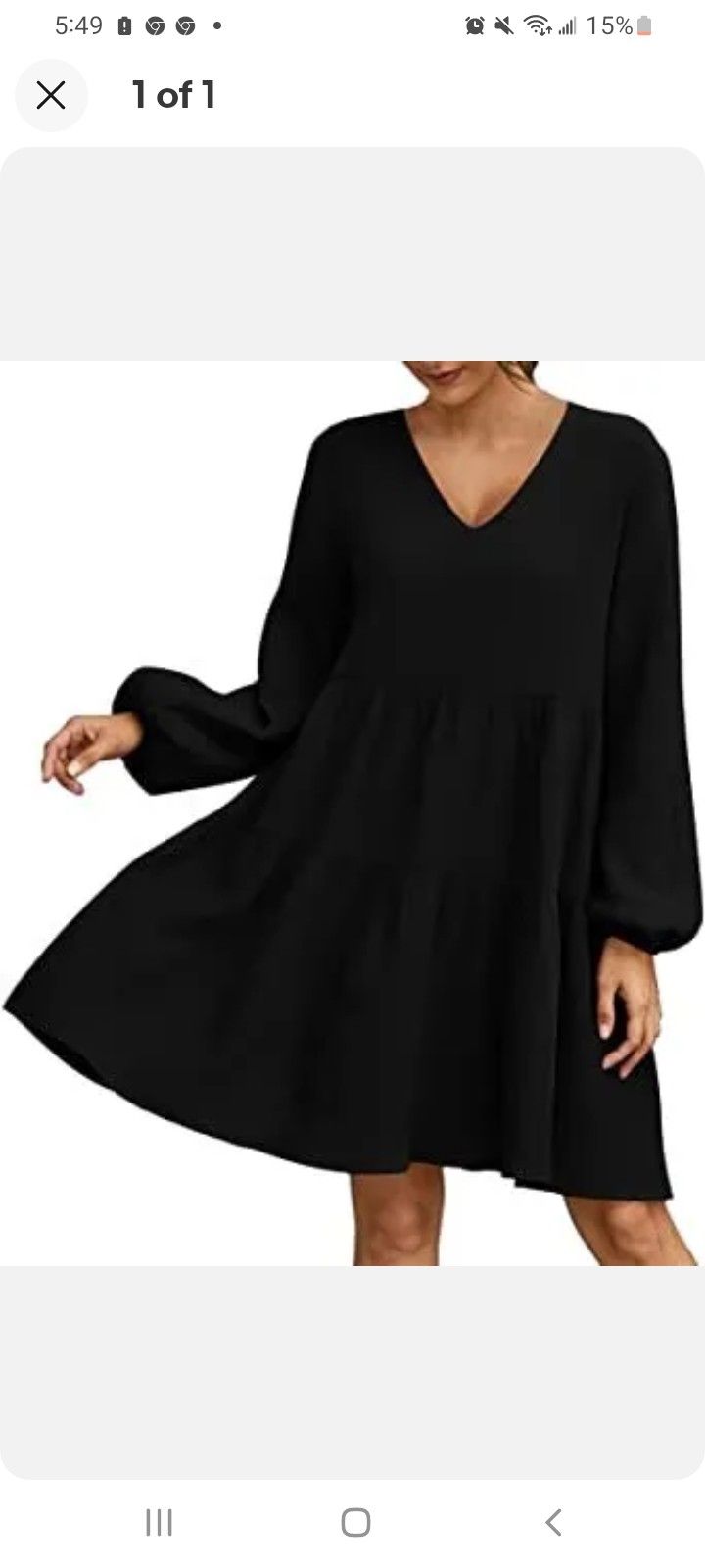 DOKIDOO Women Summer Tunic Dress V Neck Short Sleeve Casual Loose Flowy Swing