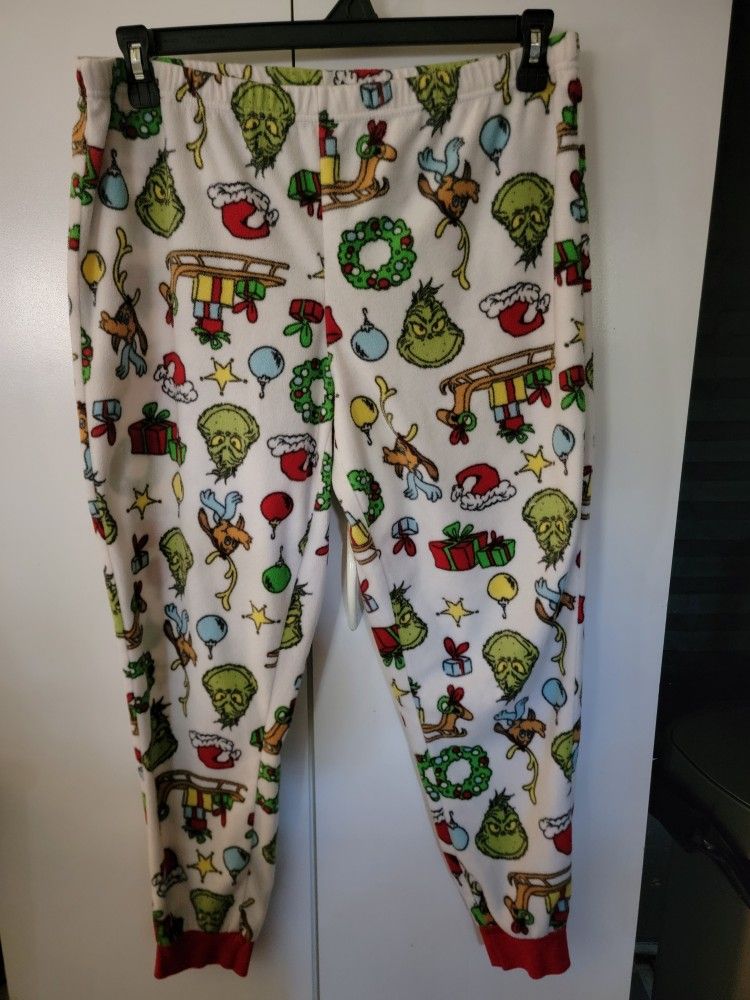 The Grinch who Stole Christmas Youth Merry Grinchmas Unisex Fleece Pajama Set Size L (14/16)