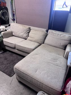 Gray Fabric Sectional Sofa with Chaise