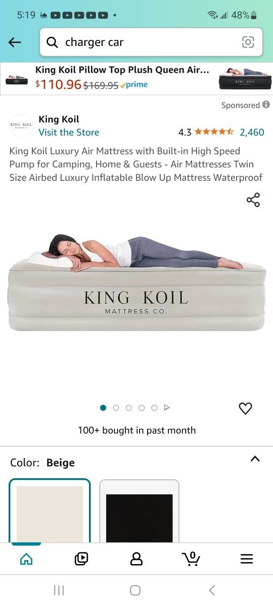 King Koil Luxury Air Mattress with Built-in High Speed Pump for Camping, Home & Guests - Air Mattresses Twin Size Airbed Luxury Inflatable Blow Up Mat