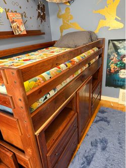 Solid Wood Lift Bed, Dresser, and Stairs