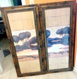 Golden Reflections Set By Mary Calkins In A Frame 