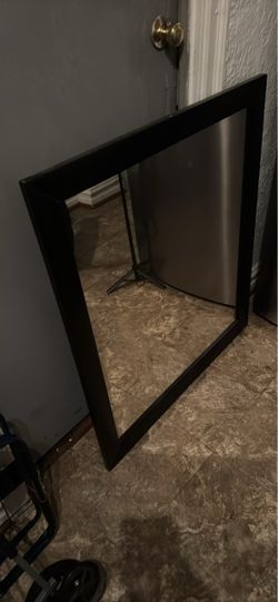 Large Black Framed Dresser / Wall Mirror