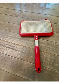 Used Red Copper Flipwich Stovetop Panini & Sandwich Maker