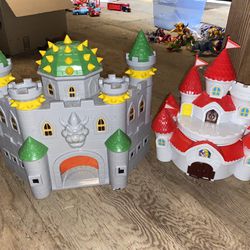 Super Mario Bros BOWSER CASTLE Peach’s castle lot Play Set Jakks 2019
