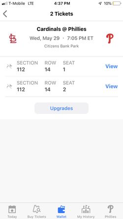 2 Phillies tickets
