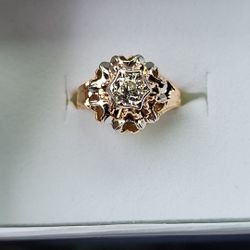 Womens Sz 8 18kt Half Carat Diamond Ring Antique