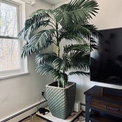 🌴 8FT LUXURY ARTIFICIAL PALM TREE + DESIGNER POT 🌴