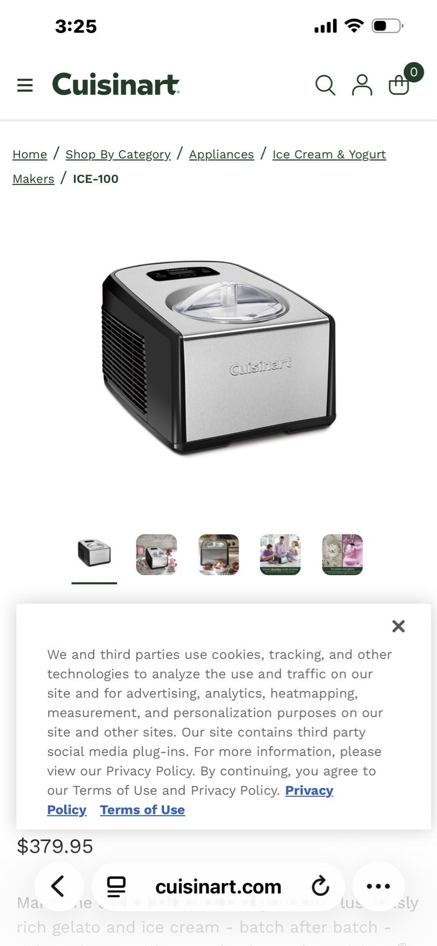 Cuisinart professional ice cream gelato maker