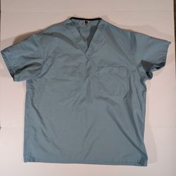 Medline Scrub Top Large Angelstat Reversible V neck Misty Green 