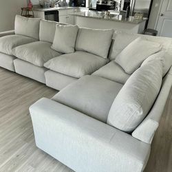 Beige Cloud Modular Sectional Couch Sofa  6pc