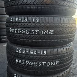 4 USED TIRES 265/60R18 BRIDGESTONE w/80% Thread All 4 Installed $280