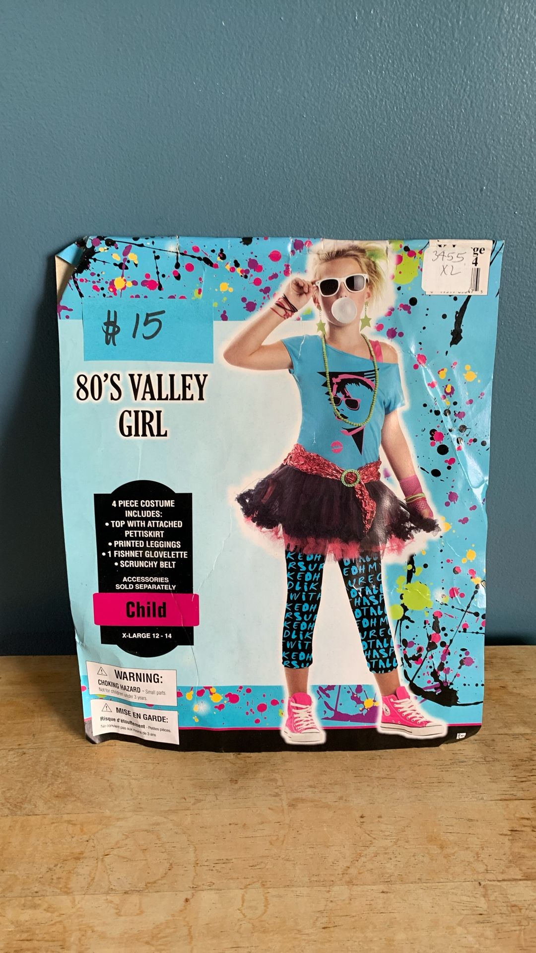 HALLOWEEN 80s CHICK KIDS SIZE XL 14-16 COSTUME