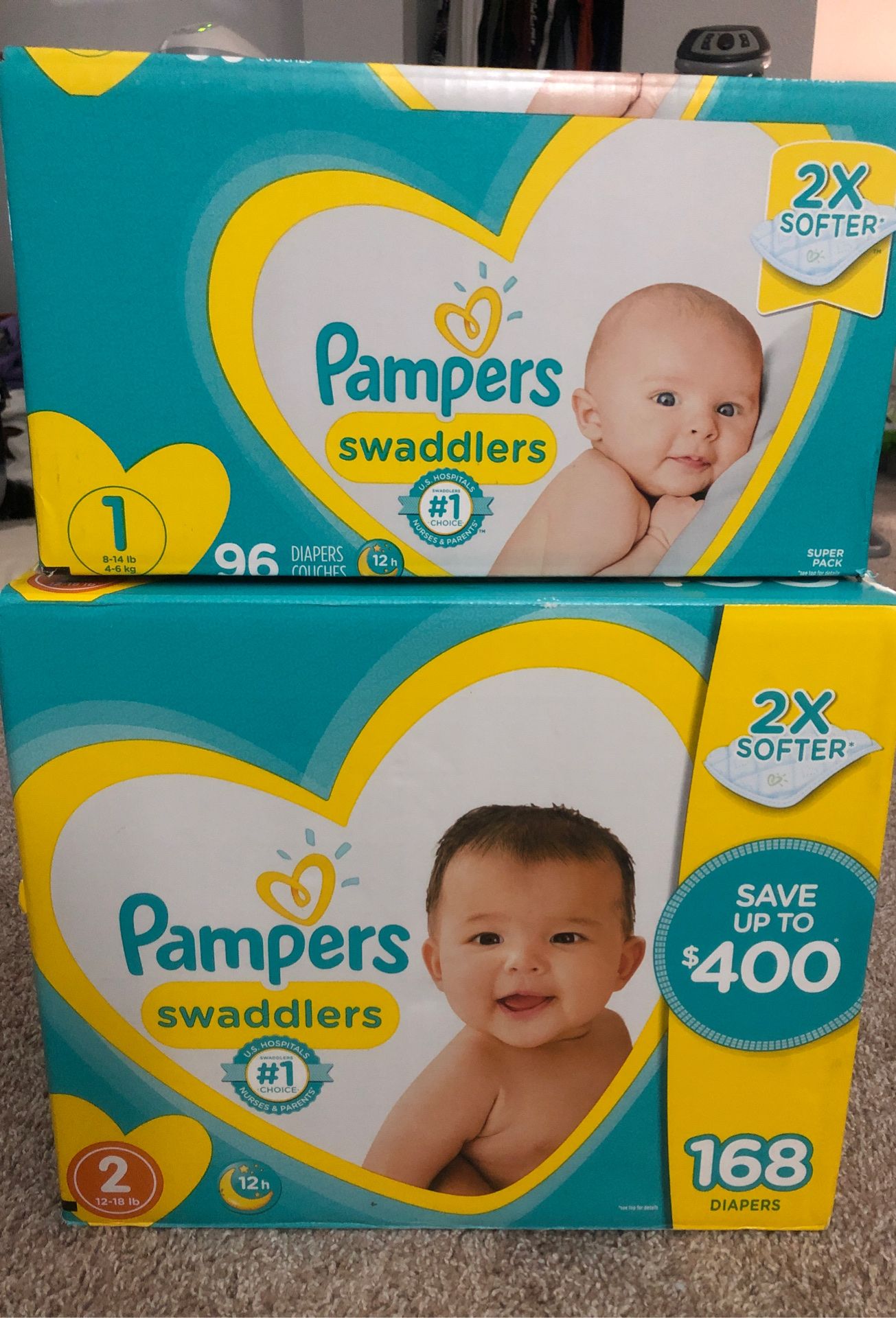Diapers Size 1 & 2