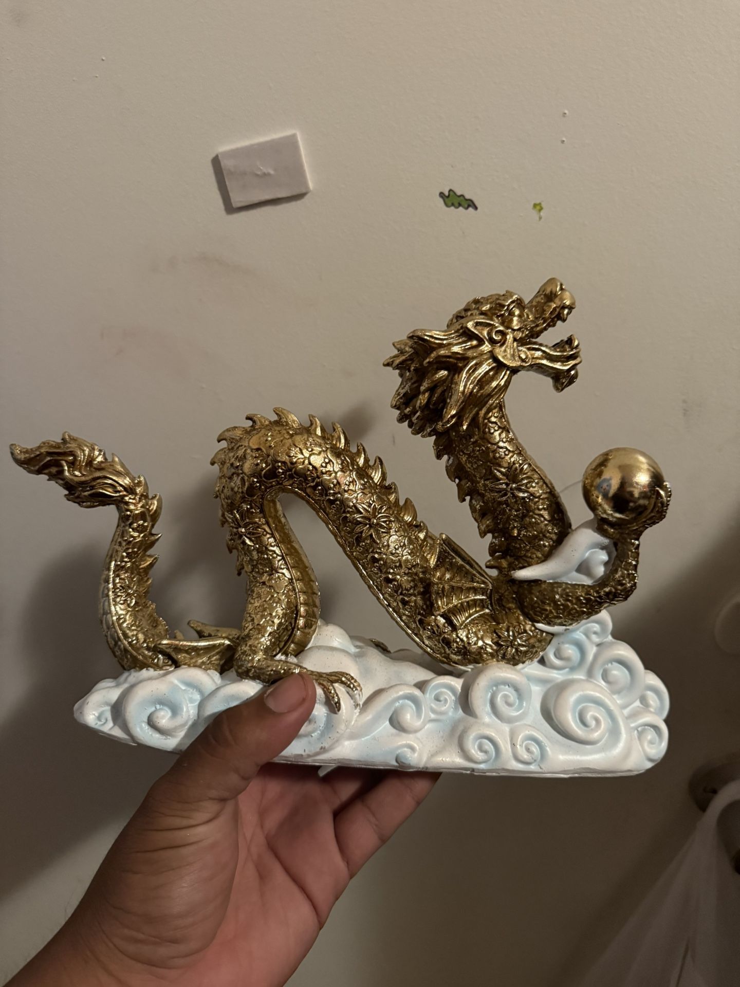 Gold Chinese Dragon Feng Shui Statue – Power & Prosperity Decor