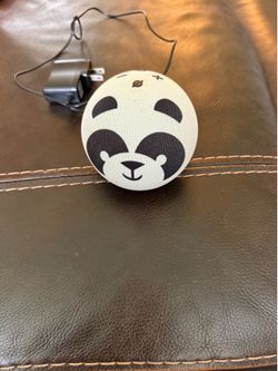Amazon Echo Dot 4th Generation Kids Edition smart speaker featuring a dwhite panda design
