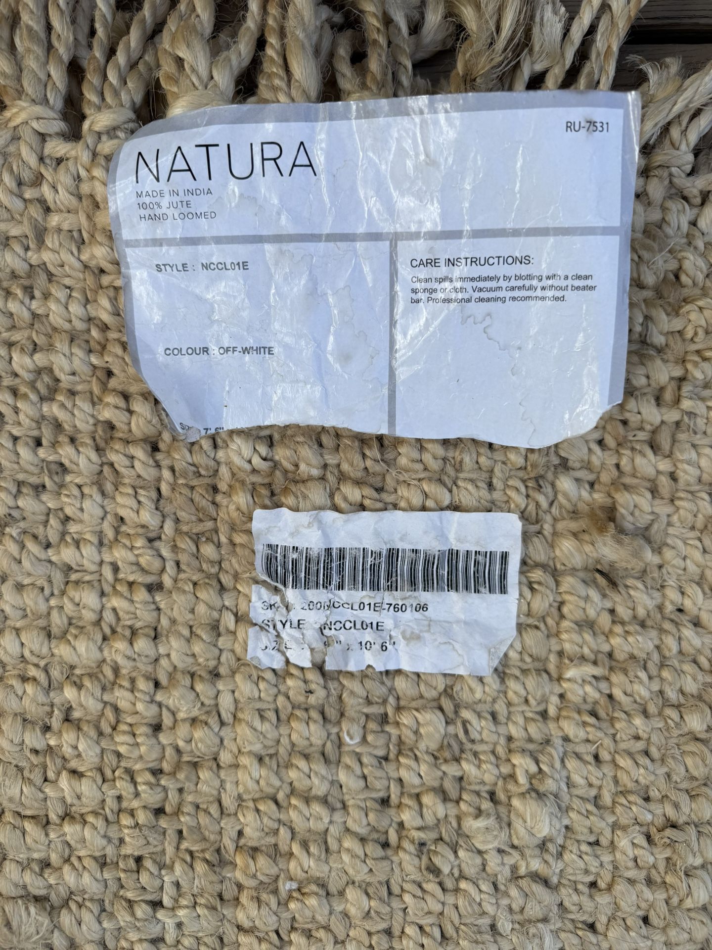 Jute Rug For Free (8x11)