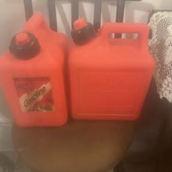 Two One Gallon Red Gas Cans 
