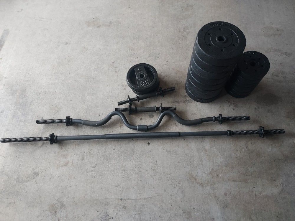 Curl And Barbell Weight Set