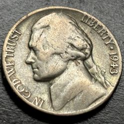 5 cents 1943 P. Coin USA. 35% silver. Collectible 