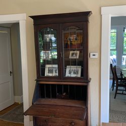 Secretary Desk With Glass Hutch