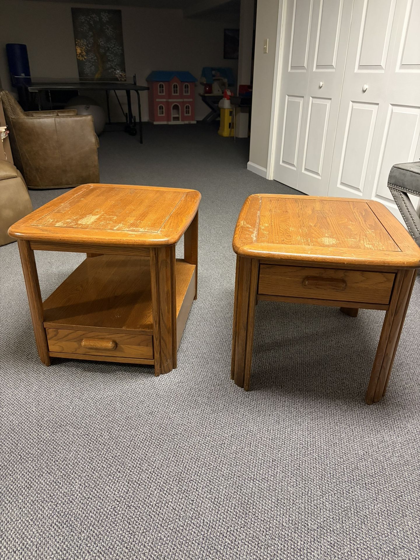2 Oak End Tables