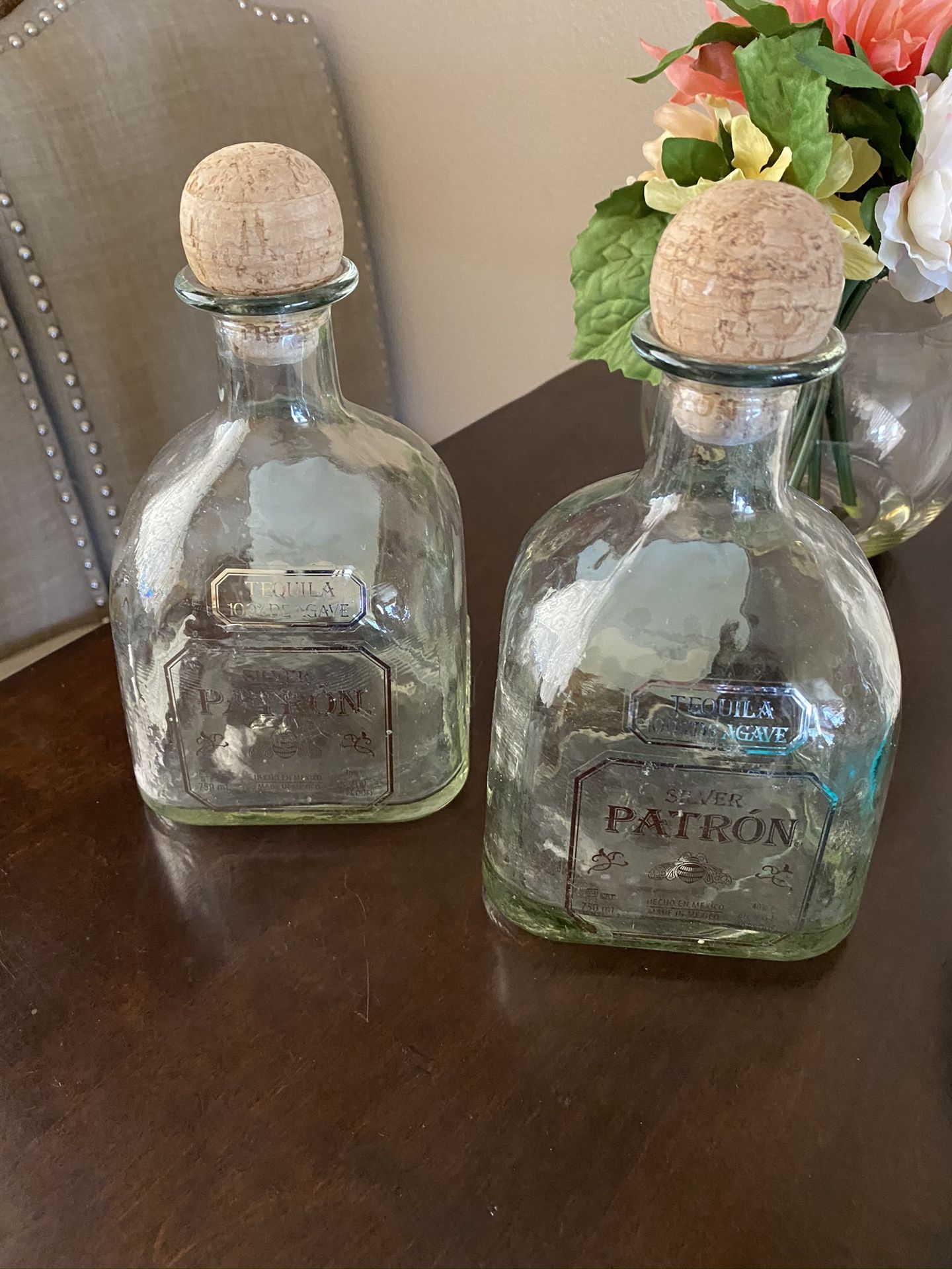 Patron tequila bottle for craft decor $5 for both