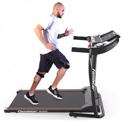 Folding Electric Treadmill Motorized Running Machine, Built-in Speaker, 12 Preset Programs, 3 Countdown Modes, Free Knee Strap Gift Included