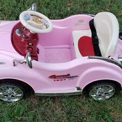 Toy Time Pink Battery Powered Ride-On Classic Coupe Car