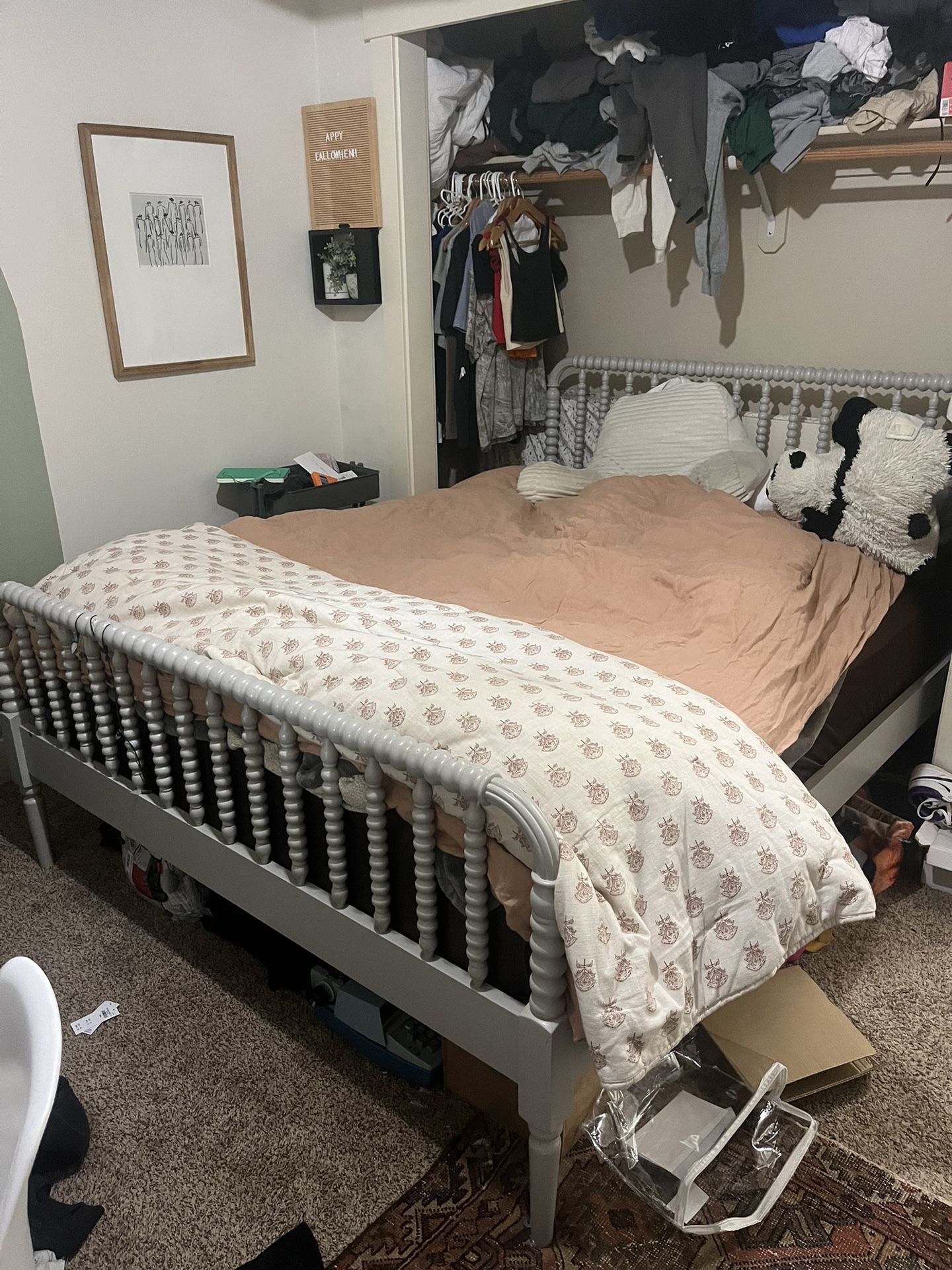 Grey Jenny Lint Creat And Barrel Bed Frame 