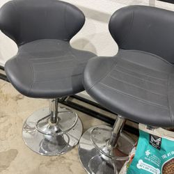 Pair Adjustable Height Barstools