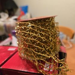 Gold Glitter Mesh Ribbon 