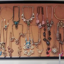 Cork Board & Costume Jewelry